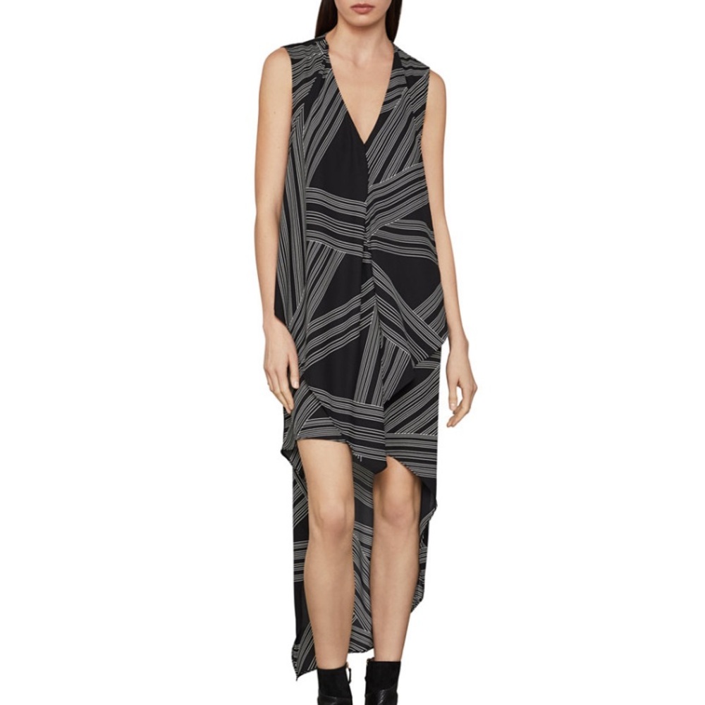 BCBGMAXAZRIA Abstract-Print High-Low Dress